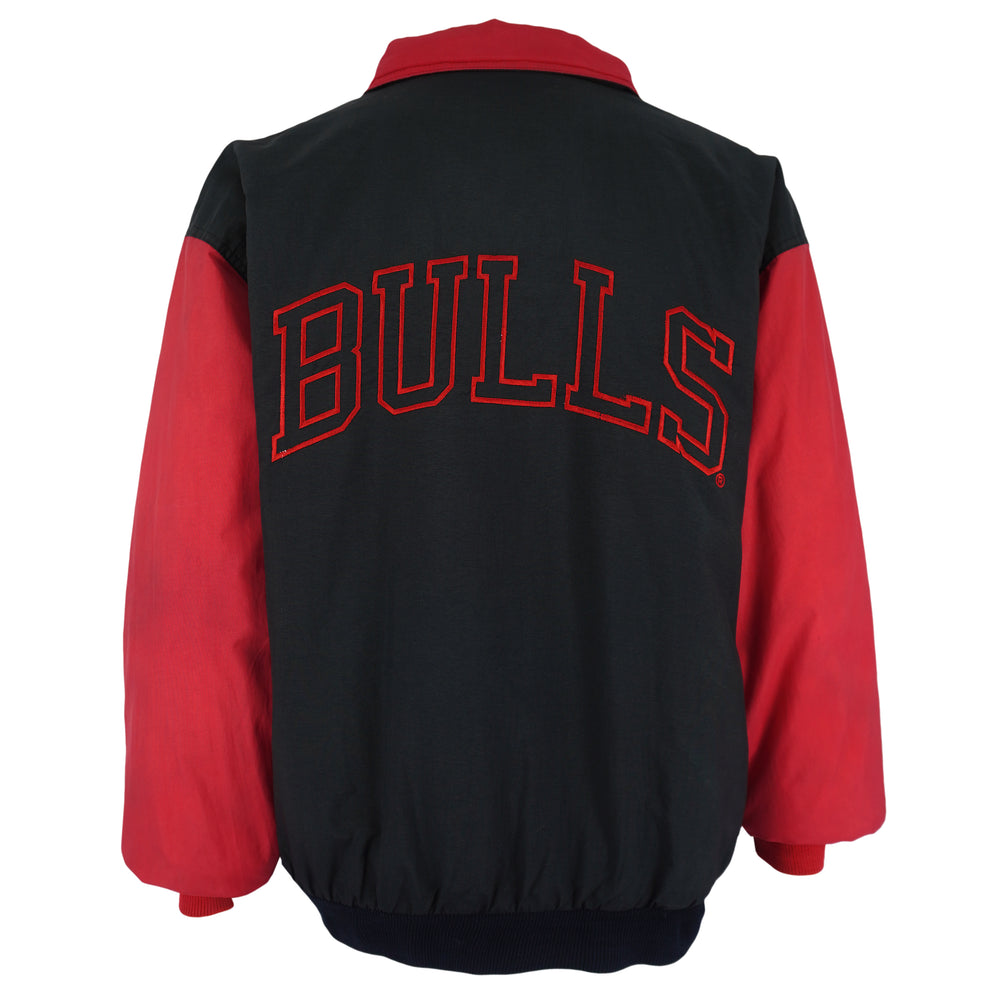 NBA (Competitor) - Chicago Bulls Zip & Button Up Windbreaker 1990s X-Large Vintage Retro Basketball