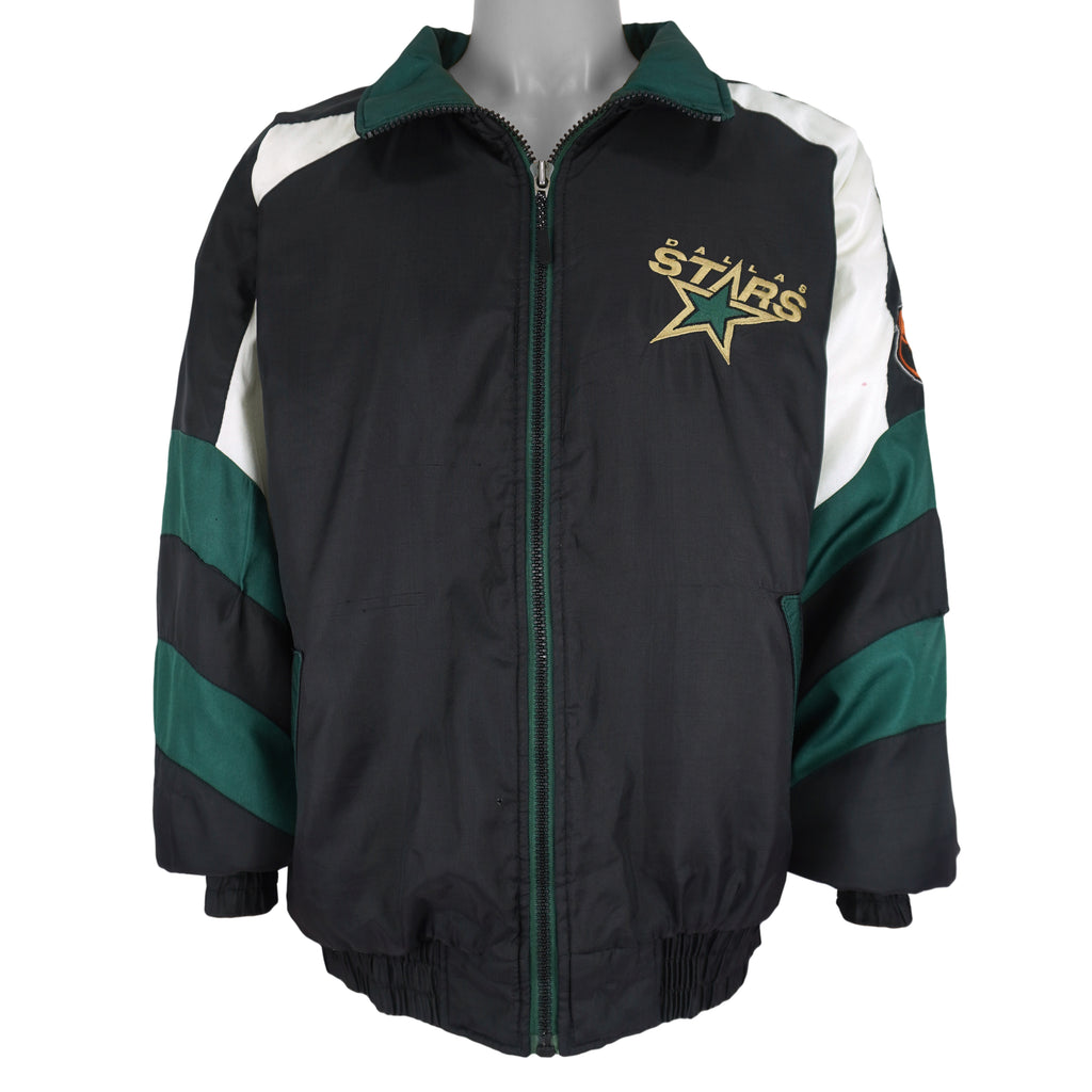 NHL (Pro Player) - Dallas Stars Zip-Up Puffer Jacket 1990s X-Large Vintage Retro Hockey