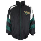 NHL (Pro Player) - Dallas Stars Zip-Up Puffer Jacket 1990s X-Large Vintage Retro Hockey