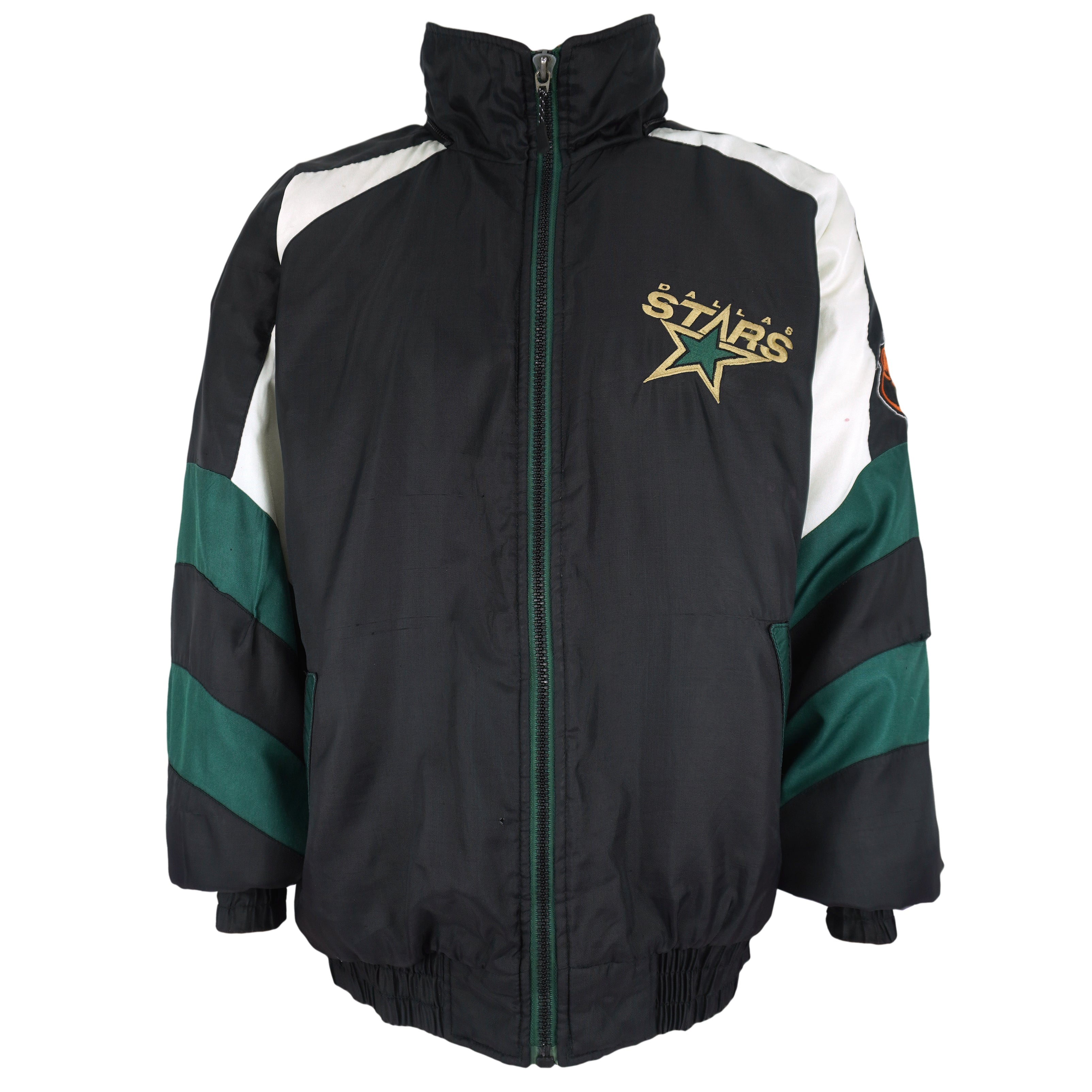 NHL (Pro Player) - Dallas Stars Zip-Up Puffer Jacket 1990s X-Large Vintage Retro Hockey