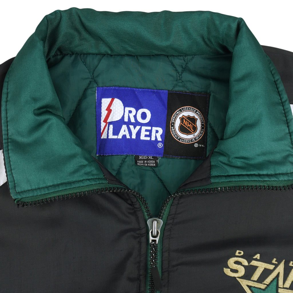 NHL (Pro Player) - Dallas Stars Zip-Up Puffer Jacket 1990s X-Large Vintage Retro Hockey