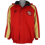 Reebok - Red & Gold San Francisco 49ers Puffer Jacket 1990s Large Vintage Retro Football