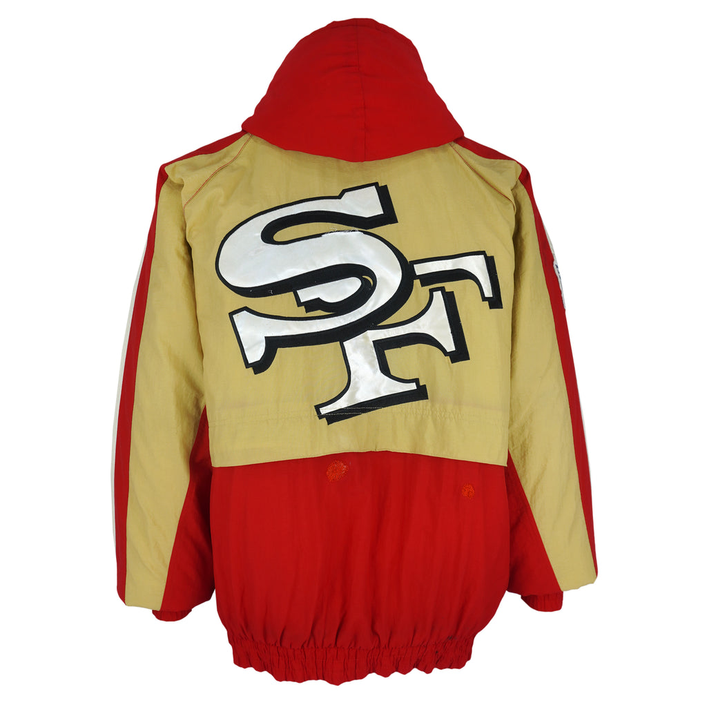 Reebok - Red & Gold San Francisco 49ers Puffer Jacket 1990s Large Vintage Retro Football