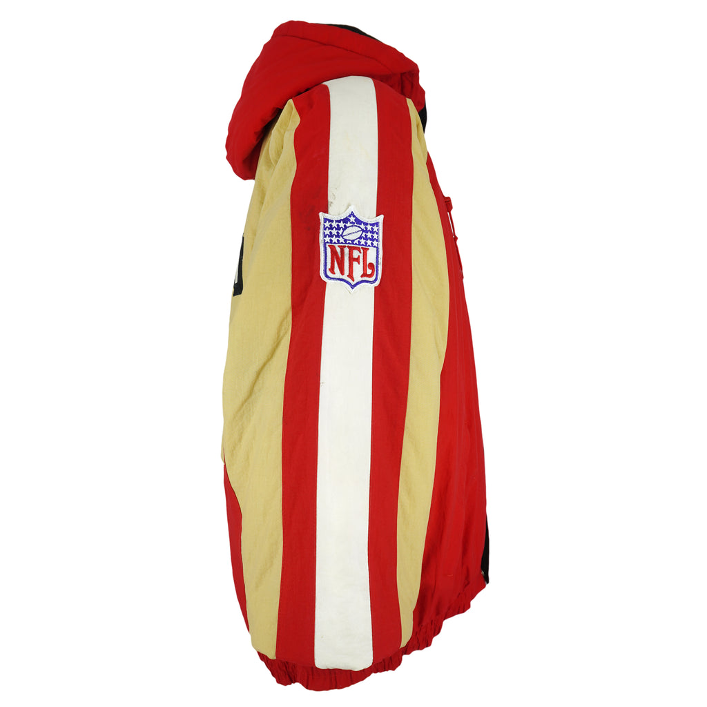 Reebok - Red & Gold San Francisco 49ers Puffer Jacket 1990s Large Vintage Retro Football