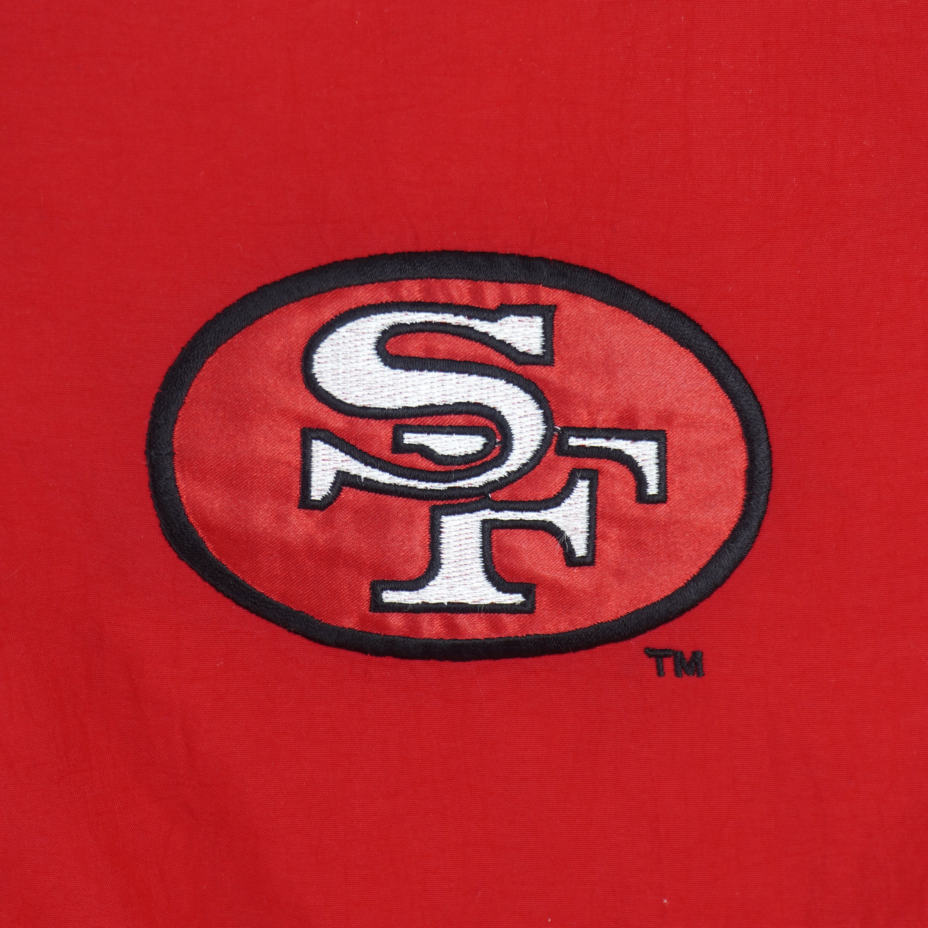 Reebok - Red & Gold San Francisco 49ers Puffer Jacket 1990s Large Vintage Retro Football