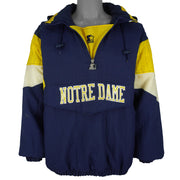 Vintage Starter - Notre Dame Fighting Irish Big Logo Pullover Jacket 1990s Large in blue