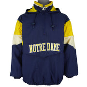 Vintage Starter - Notre Dame Fighting Irish Big Logo Pullover Jacket 1990s Large in blue