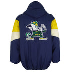 Vintage Starter - Notre Dame Fighting Irish Big Logo Pullover Jacket 1990s Large in blue