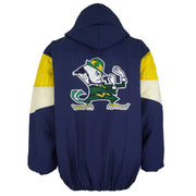 Vintage Starter - Notre Dame Fighting Irish Big Logo Pullover Jacket 1990s Large in blue