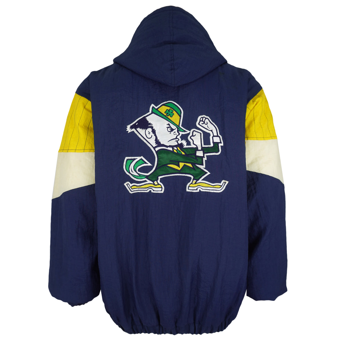 Vintage Starter - Notre Dame Fighting Irish Big Logo Pullover Jacket 1990s Large in blue