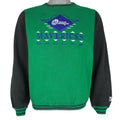 NBA (Logo 7) - Green & Black Dallas Mavericks Crew Neck Sweatshirt 1990s Large Vintage Retro Basketball