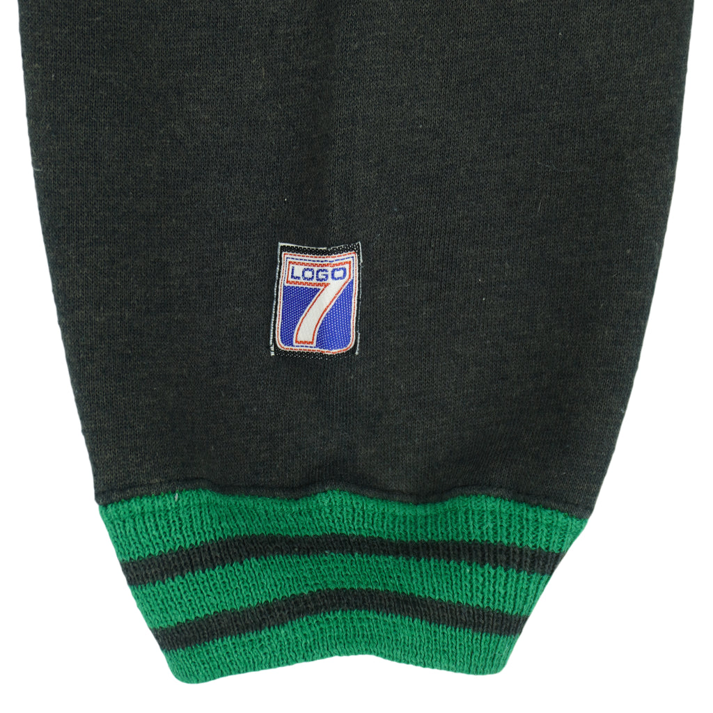 NBA (Logo 7) - Green & Black Dallas Mavericks Crew Neck Sweatshirt 1990s Large Vintage Retro Basketball