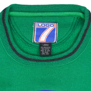 NBA (Logo 7) - Green & Black Dallas Mavericks Crew Neck Sweatshirt 1990s Large Vintage Retro Basketball