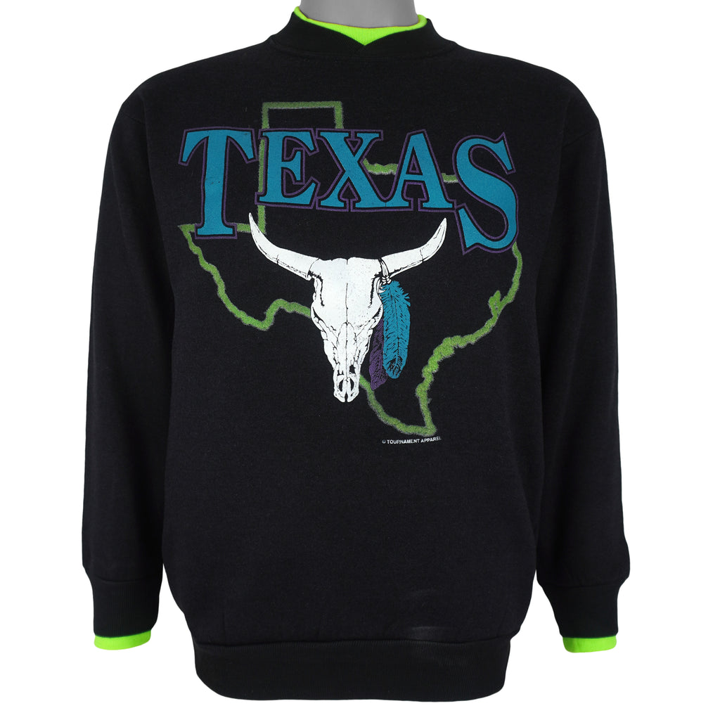 Vintage - Texas Longhorn Skull Crew Neck Sweatshirt 1990s Medium Vintage Retro