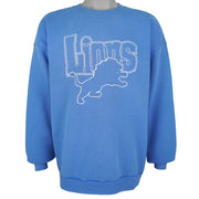 NFL (Artex) - Detroit Lions Embroidered Crew Neck Sweatshirt 1990s X-Large Vintage Retro Football