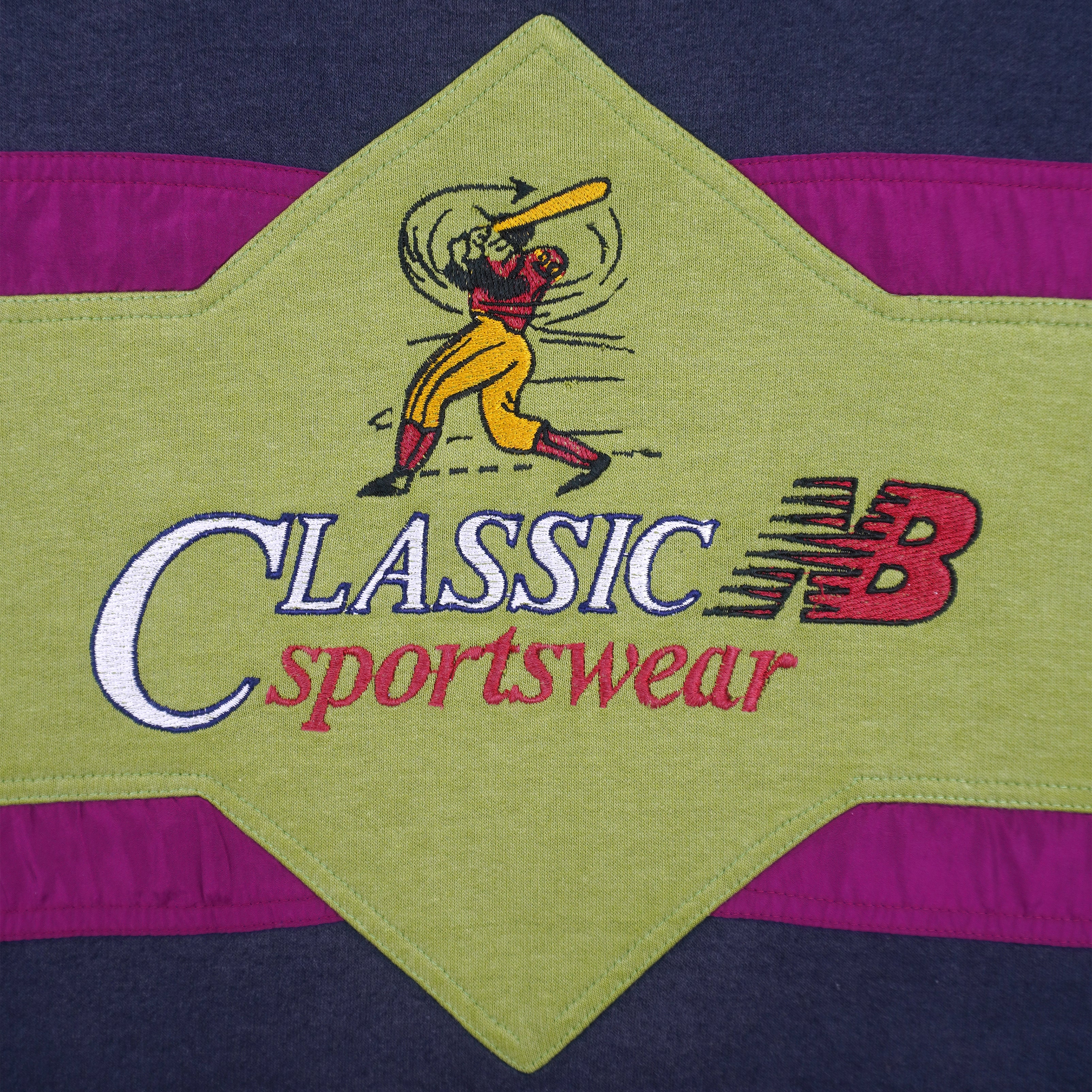 New Balance - Classic Sportswear Baseball Spell-Out Crew Neck Sweatshirt 1990s X-Large Vintage Retro