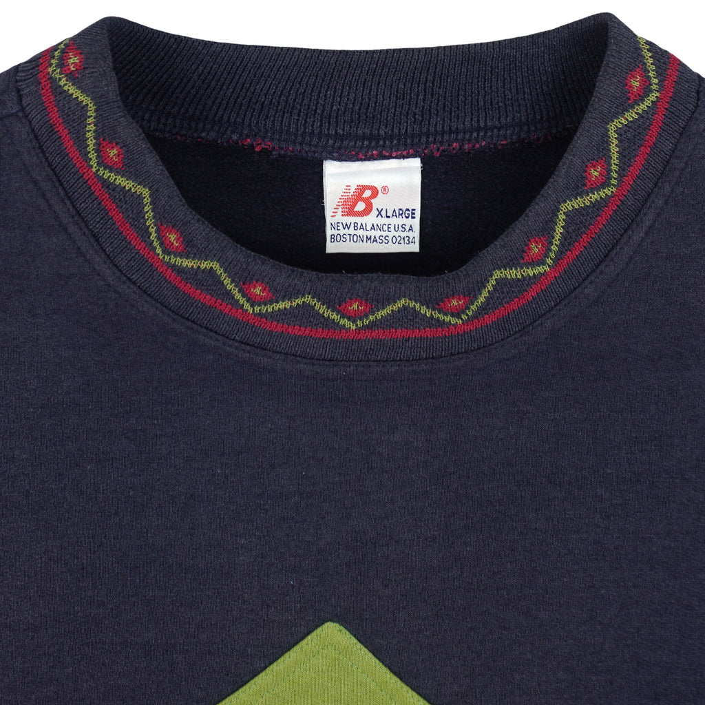 New Balance - Classic Sportswear Baseball Spell-Out Crew Neck Sweatshirt 1990s X-Large Vintage Retro