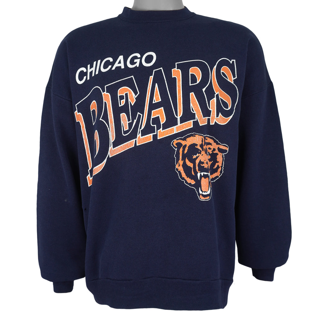 NFL (Logo 7) - Blue Chicago Bears Crew Neck Sweatshirt 1990s X-Large Vintage Retro Football