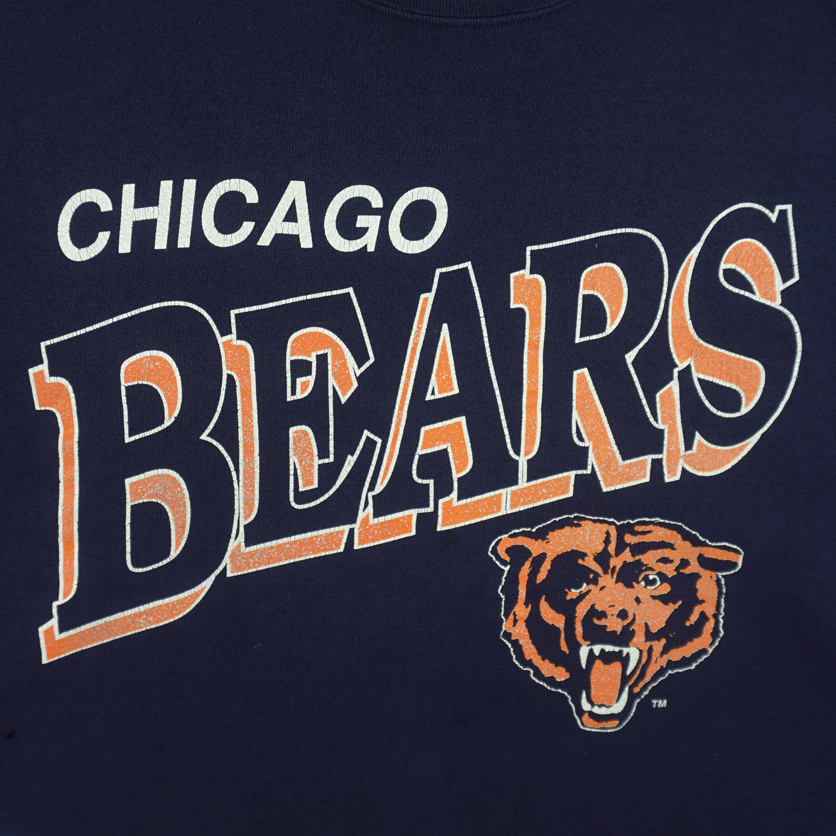 NFL (Logo 7) - Blue Chicago Bears Crew Neck Sweatshirt 1990s X-Large Vintage Retro Football