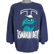 Looney Tunes (H.L.Miller) - Tasmanian Devils Taz Wear Spell-Out Sweatshirt 1990s Large Vintage Retro