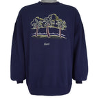 Vintage (Team Hanes) - Maui Tropical Palm Tree Crew Neck Sweatshirt 1990s XX-Large Vintage Retro