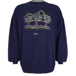 Vintage (Team Hanes) - Maui Tropical Palm Tree Crew Neck Sweatshirt 1990s XX-Large