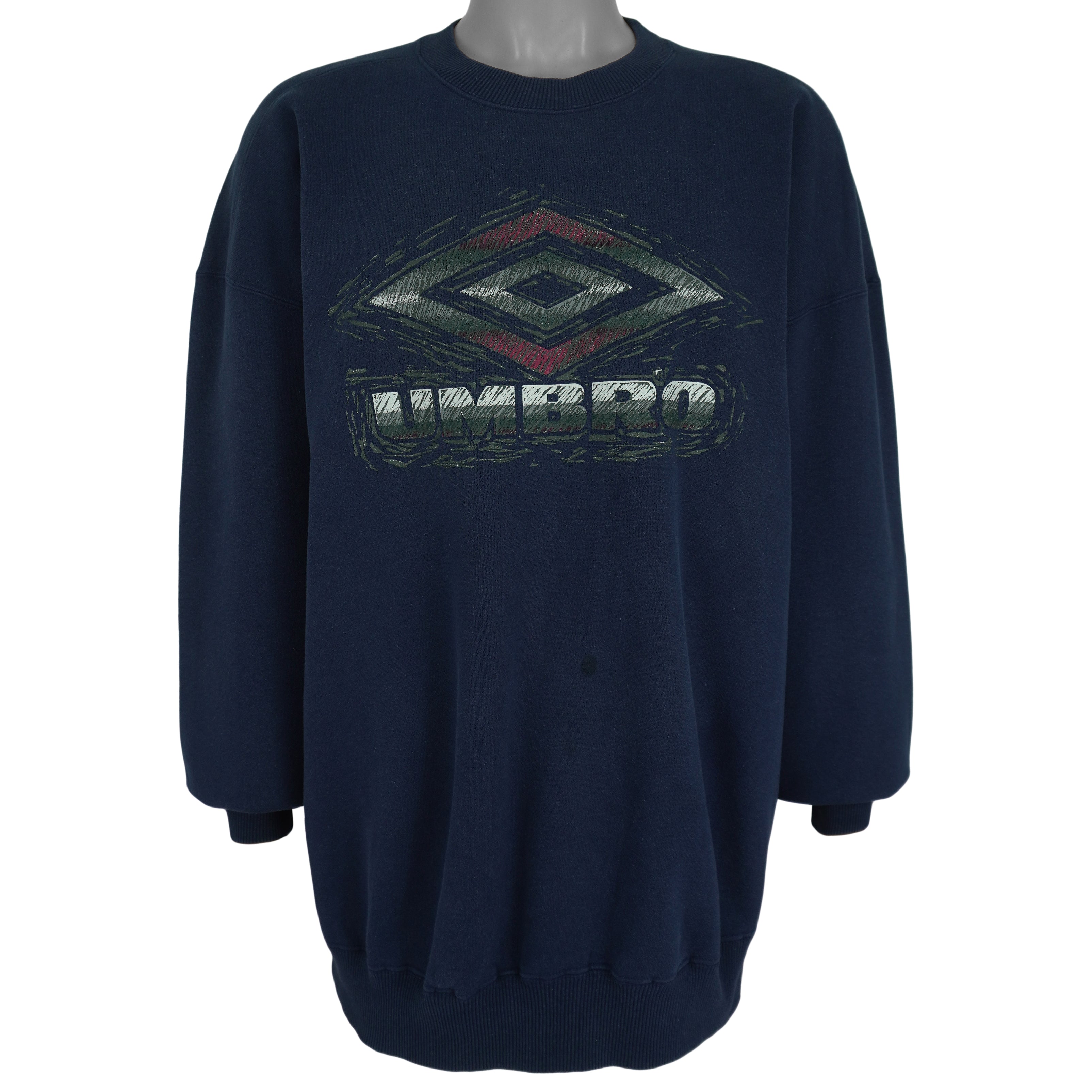 Umbro - Dark Blue Crew Neck Sweatshirt 1990s XX-Large Vintage Retro