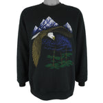 Vintage (Jerzees) - Bald Eagles Mountain Animal Print Sweatshirt 1989 X-Large Vintage Retro