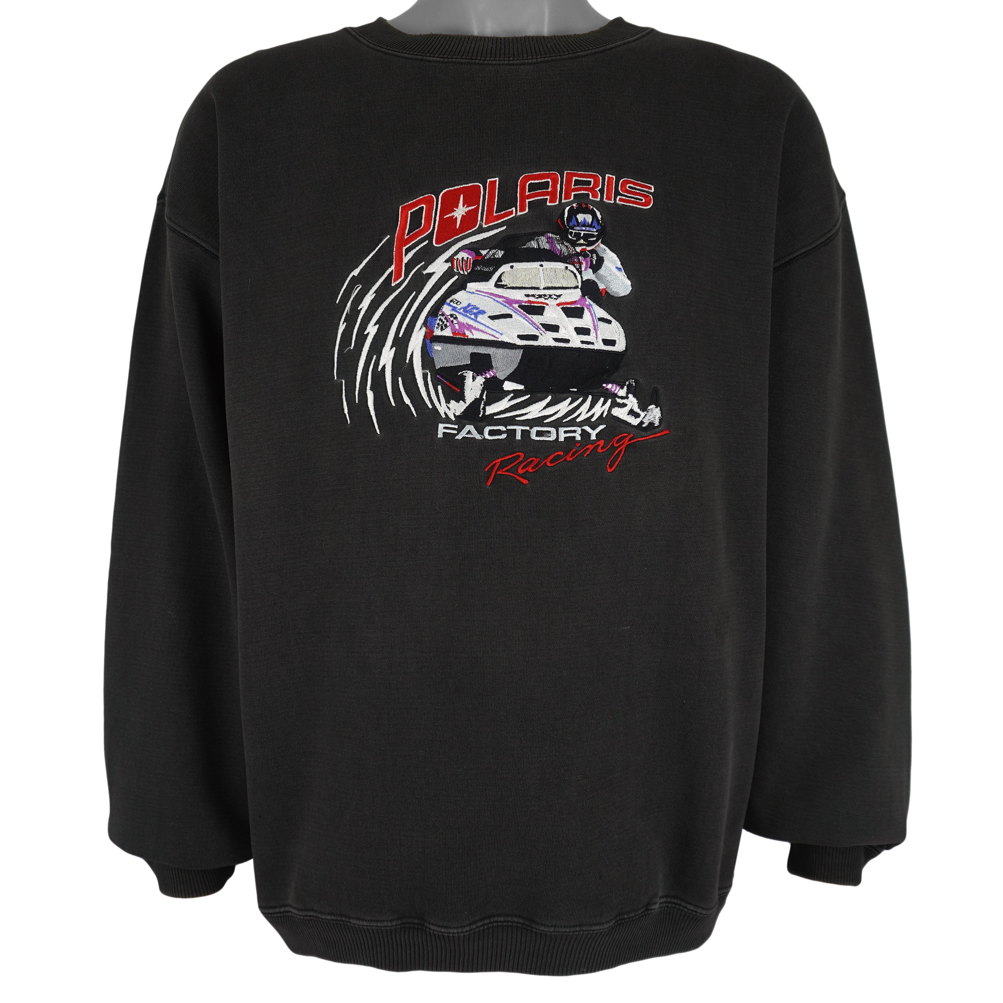 Vintage (Polaris) - Polaris Factory Racing Snowmobile Crew Neck Sweatshirt 1990s X-Large Vintage Retro