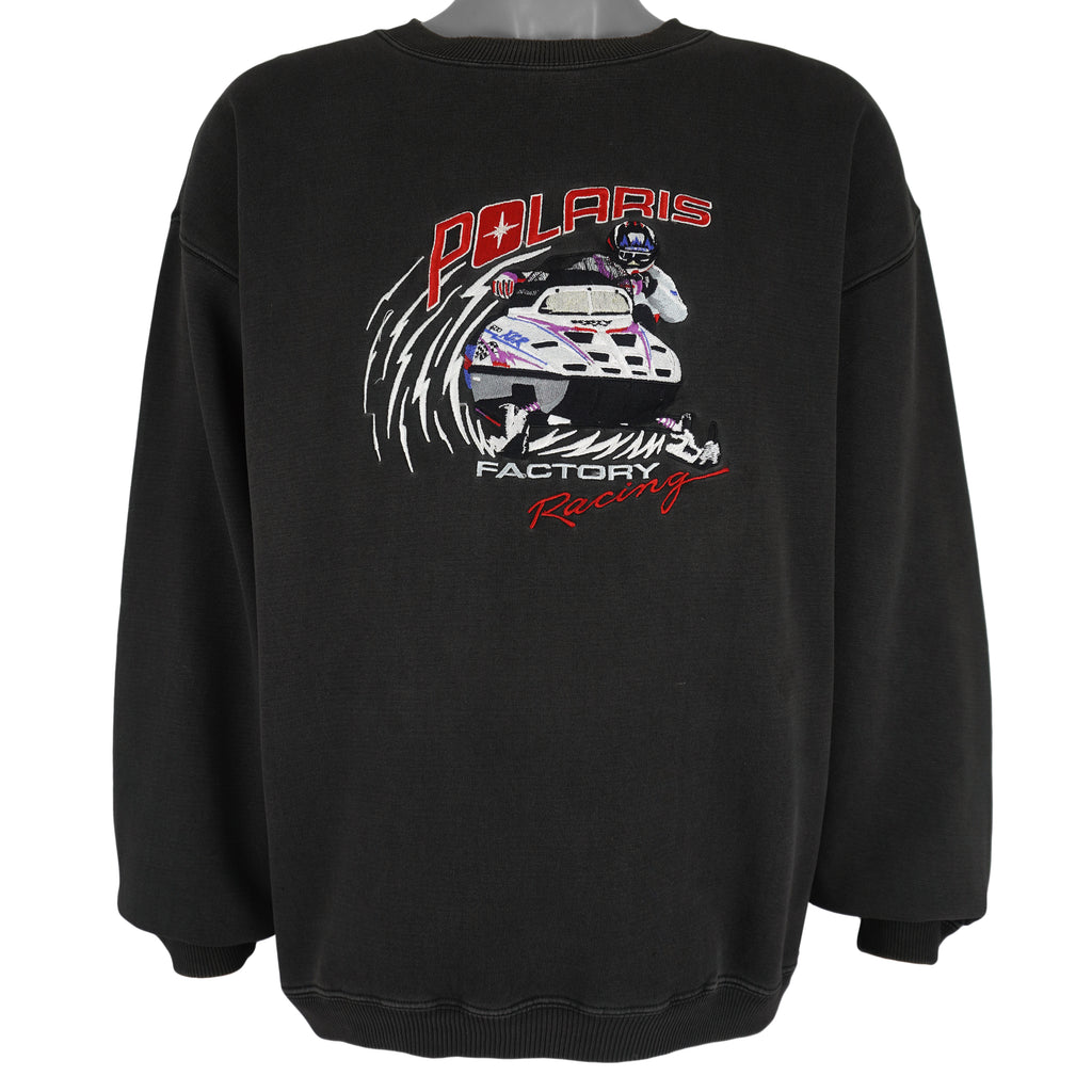Vintage (Polaris) - Polaris Factory Racing Snowmobile Crew Neck Sweatshirt 1990s X-Large Vintage Retro
