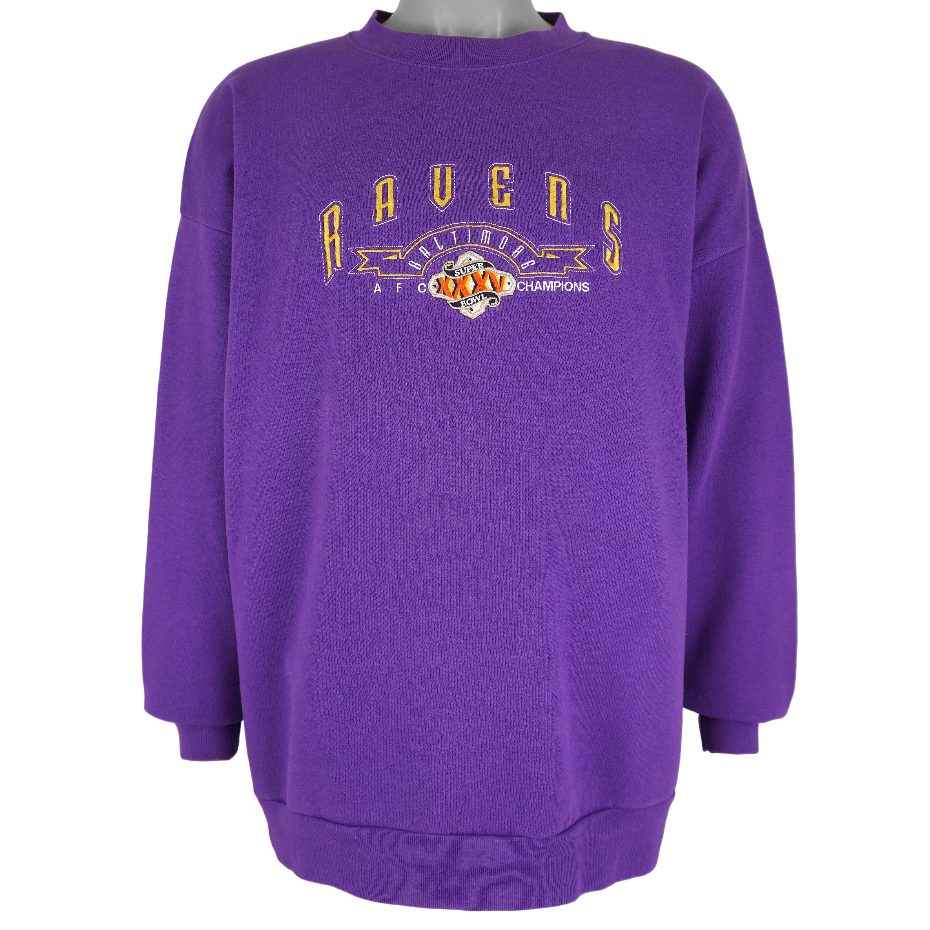 NFL - Baltimore Ravens Super Bowl Champions Crew Neck Sweatshirt 2000s Large Vintage Retro Football