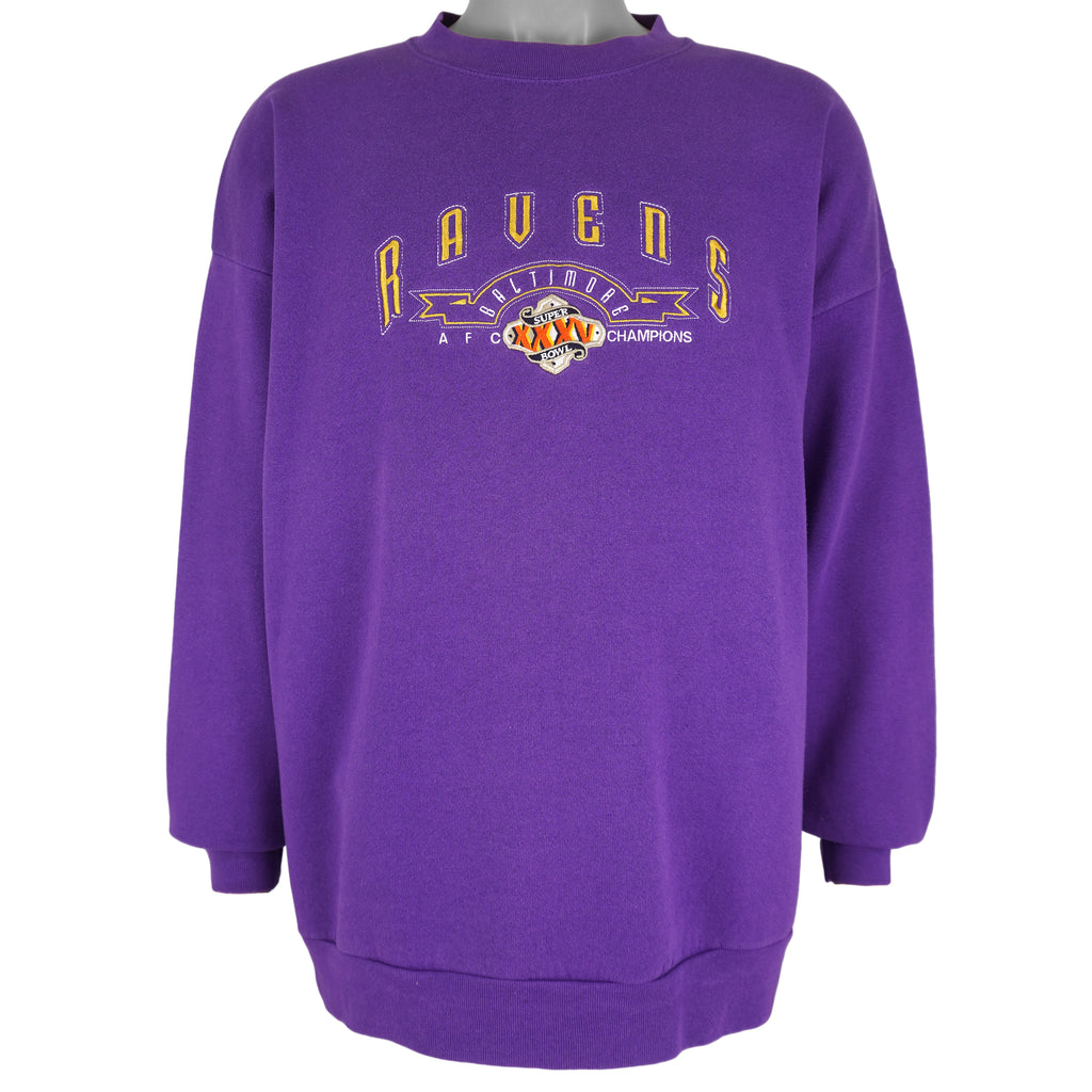 NFL - Baltimore Ravens Super Bowl Champions Crew Neck Sweatshirt 2000s Large Vintage Retro Football
