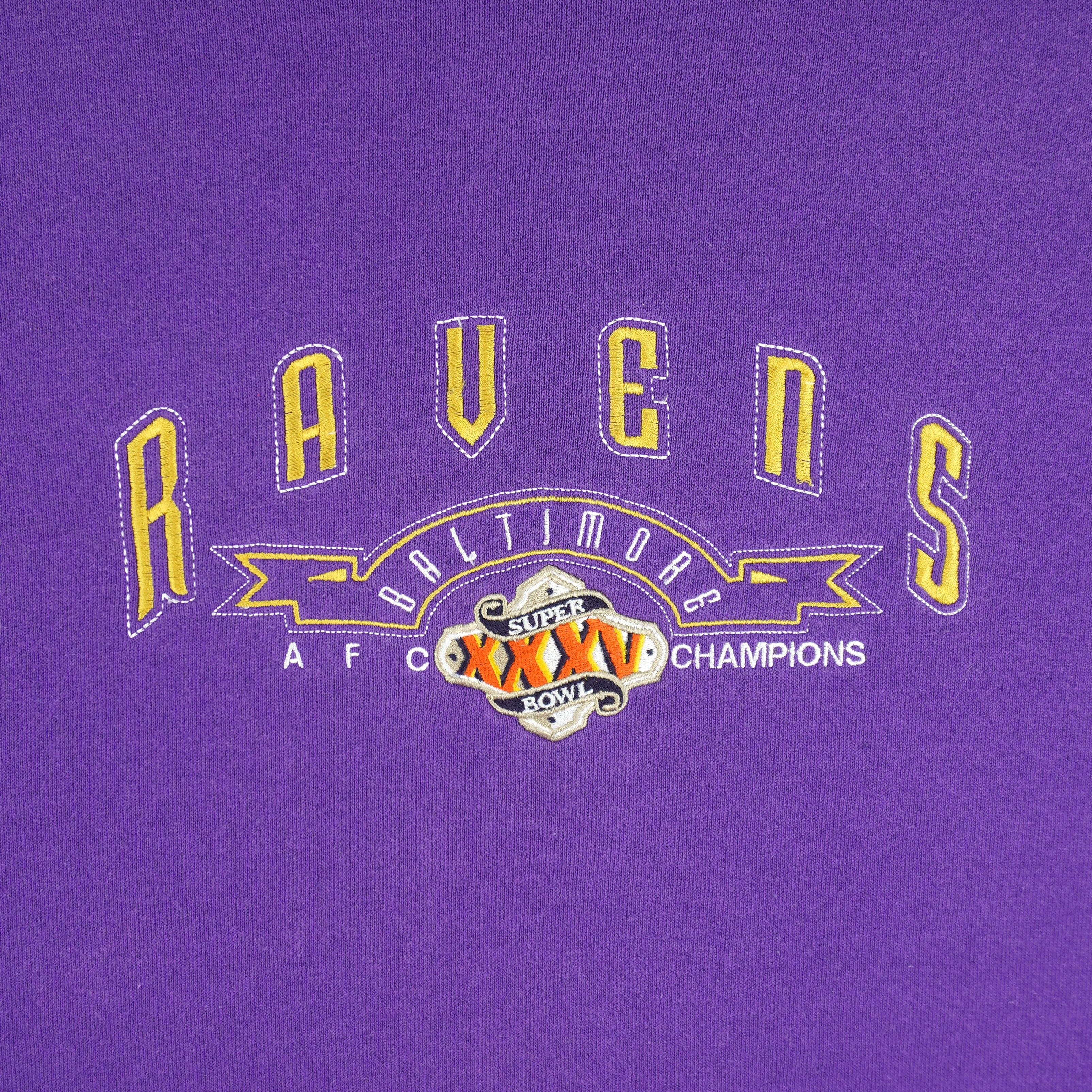 NFL - Baltimore Ravens Super Bowl Champions Crew Neck Sweatshirt 2000s Large Vintage Retro Football