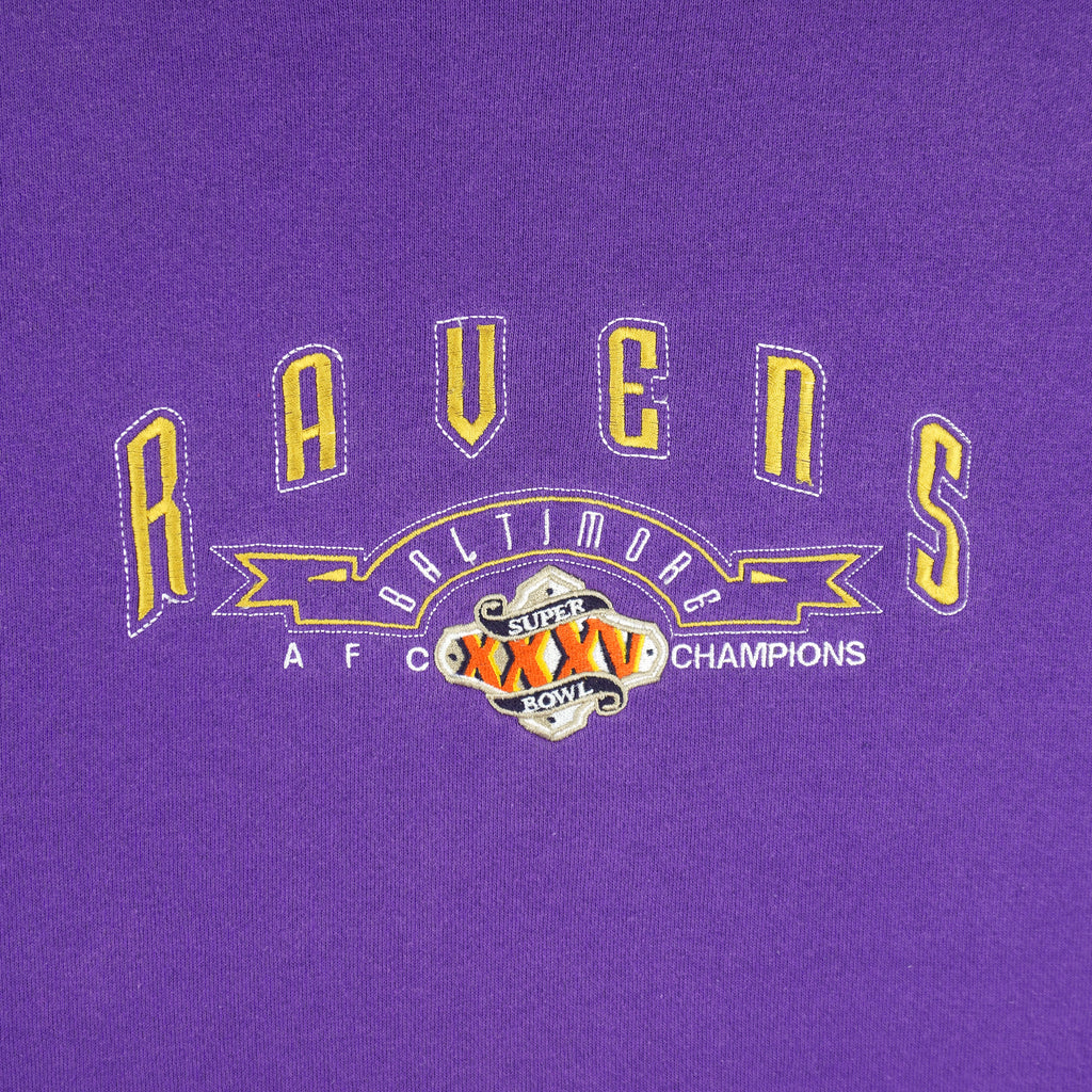NFL - Baltimore Ravens Super Bowl Champions Crew Neck Sweatshirt 2000s Large Vintage Retro Football