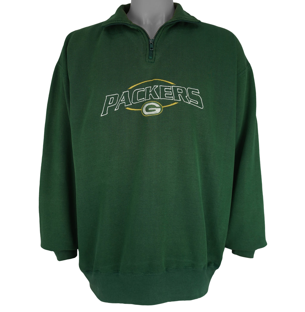 NFL (Cadre Athletic) - Green Bay Packers 1/4 Zip Sweatshirt 1990s X-Large Vintage Retro Football
