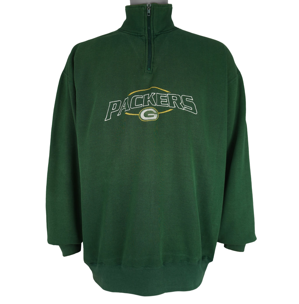 NFL (Cadre Athletic) - Green Bay Packers 1/4 Zip Sweatshirt 1990s X-Large Vintage Retro Football