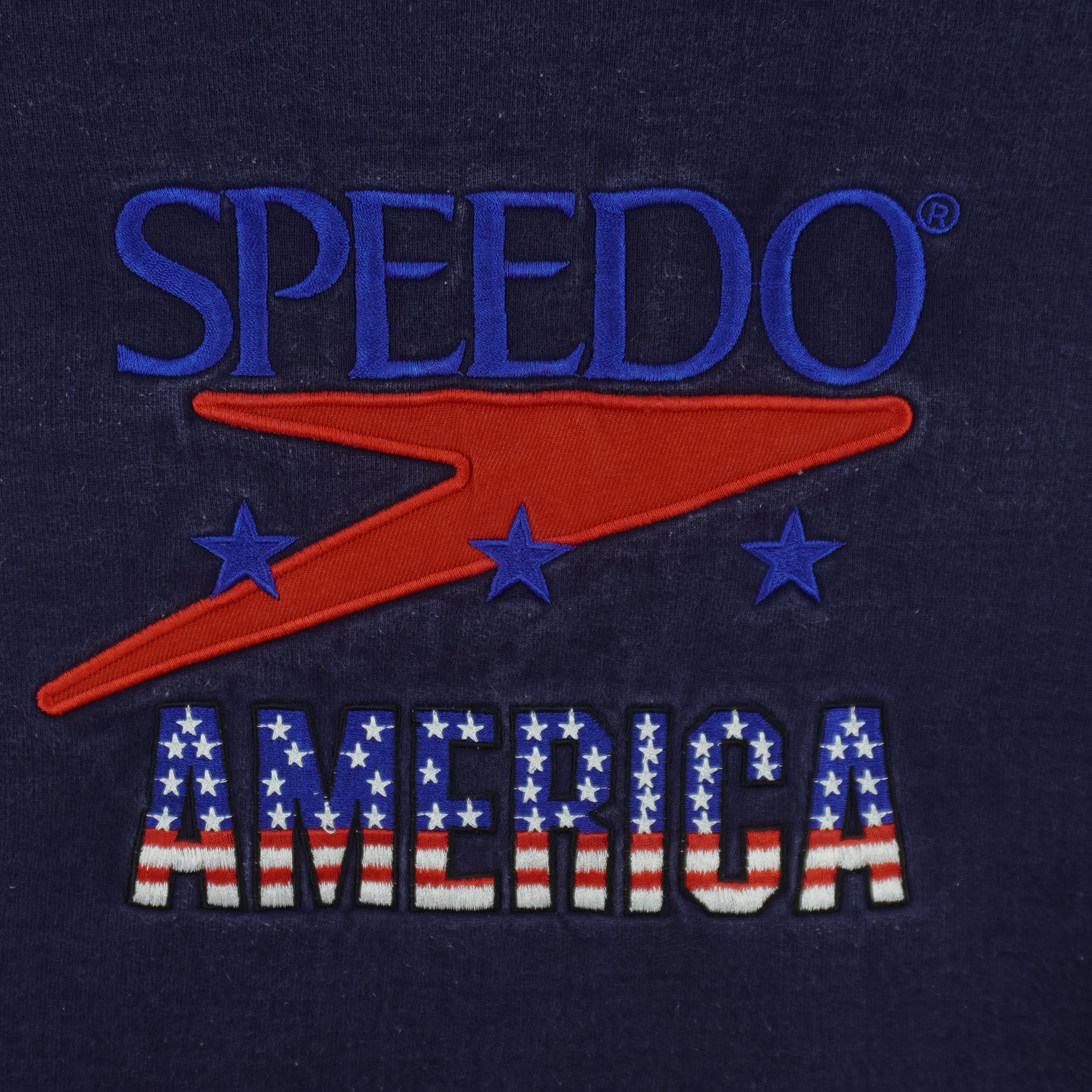 Speedo - America Big Spell-Out Crew Neck Sweatshirt 1996 Large Vintage Retro