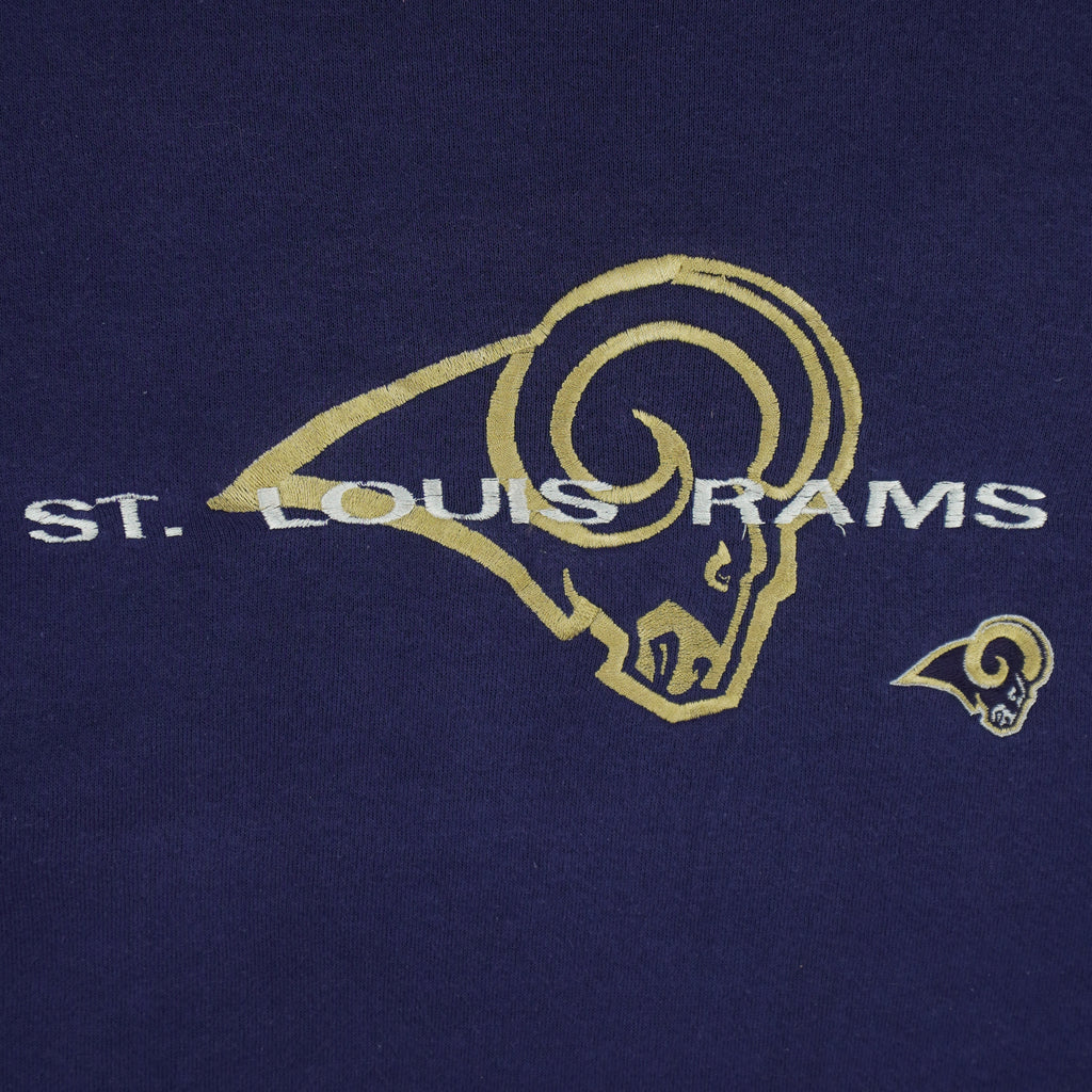 NFL (Logo Athletic) - St. Louis Rams Big Logo Crew Neck Sweatshirt 1990s Medium Vintage Retro Football