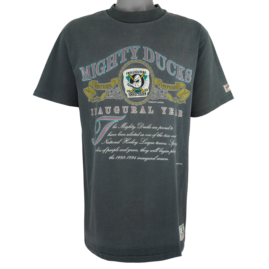 NHL (์Nutmeg) - Anaheim Mighty Ducks, Inaugural Year T-Shirt 1994 XX-Large Vintage Retro Hockey