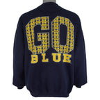 NCAA (Galt Sand) - Michigan Wolverines Go Blue Spell-Out Sweatshirt 1990s Large Vintage Retro