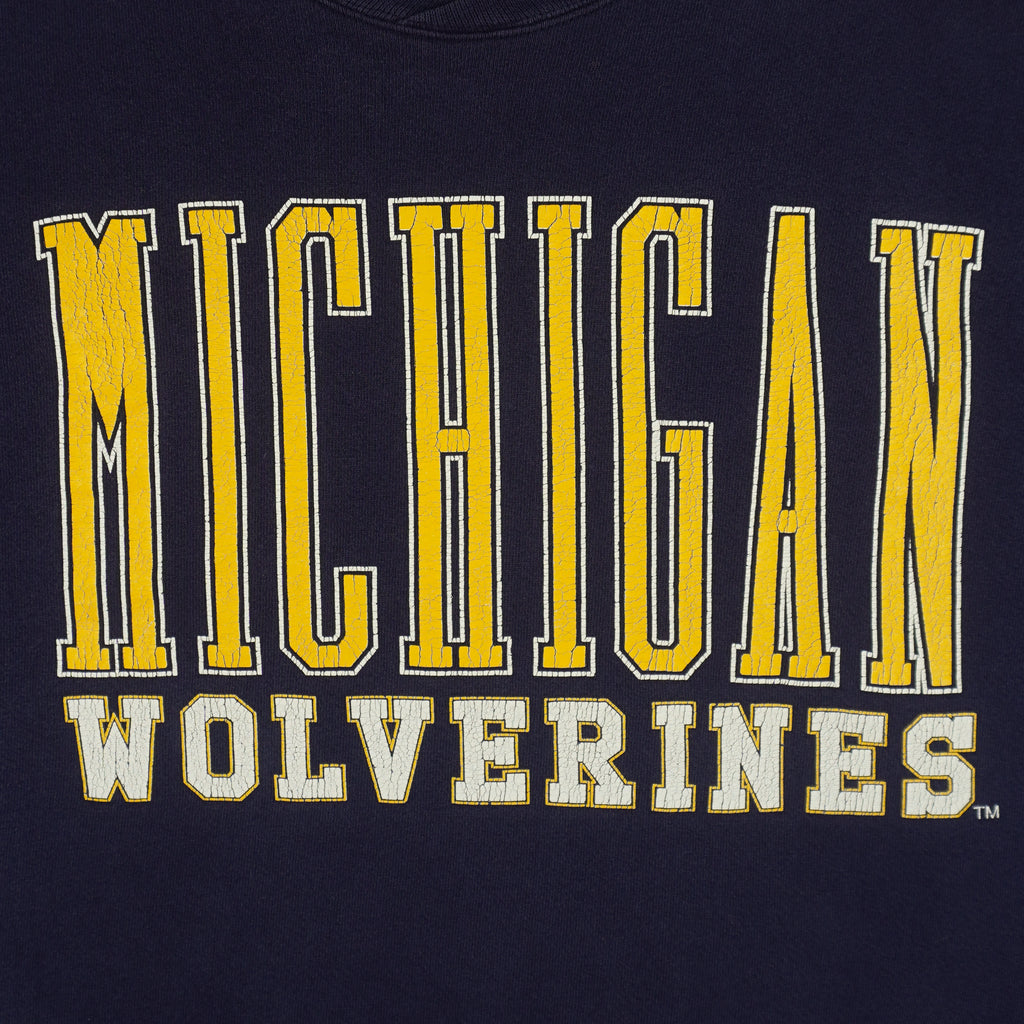 NCAA (Galt Sand) - Michigan Wolverines Go Blue Spell-Out Sweatshirt 1990s Large Vintage Retro