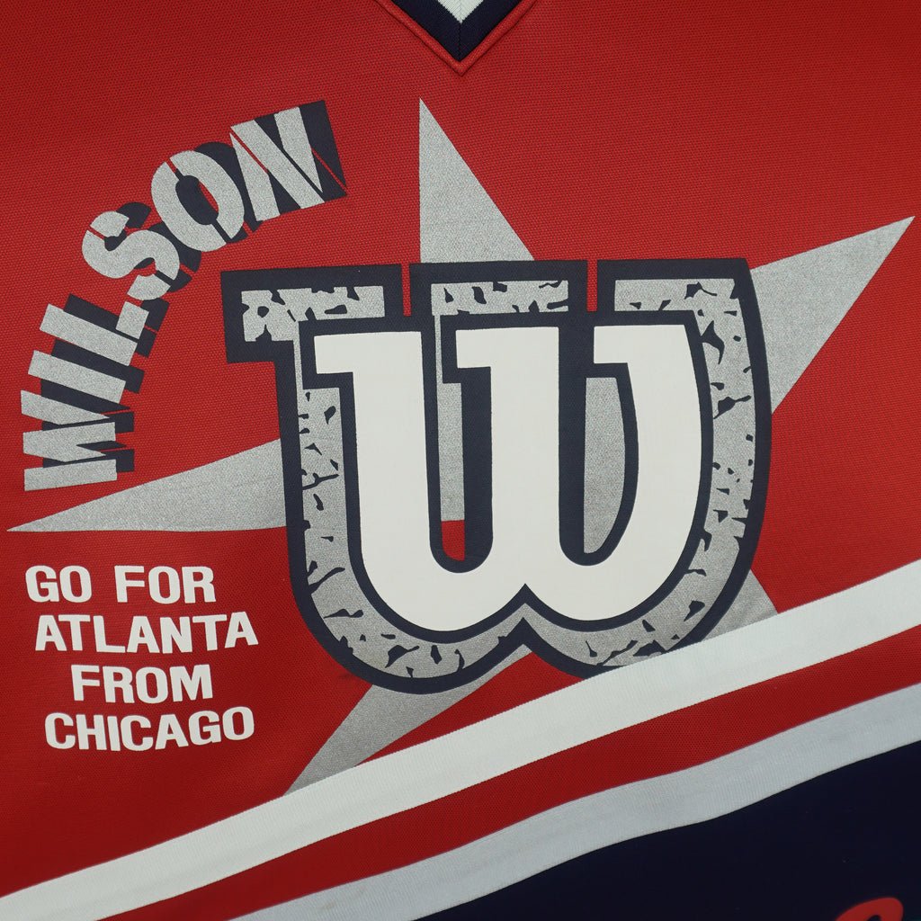 Wilson - Go For Atlanta From Chicago Spell-Out Hockey Jersey 1990s Large Vintage Retro