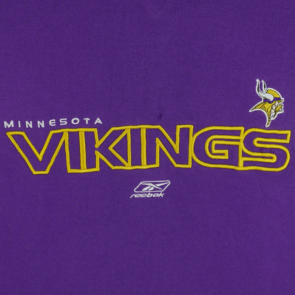 Reebok - Purple Minnesota Vikings Crew Neck Sweatshirt 2000s X-Large Vintage Retro Football