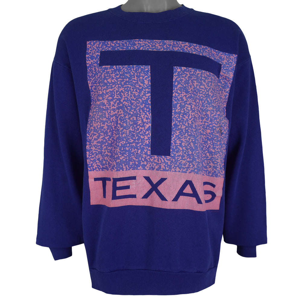 Vintage (Martha Shire) - Texas Spell-Out Crew Neck Sweatshirt 1990s Large Vintage Retro