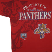 Starter - Property Of The Florida Panthers Big Spell-Out T-Shirt 1990s X-Large Vintage Retro Hockey