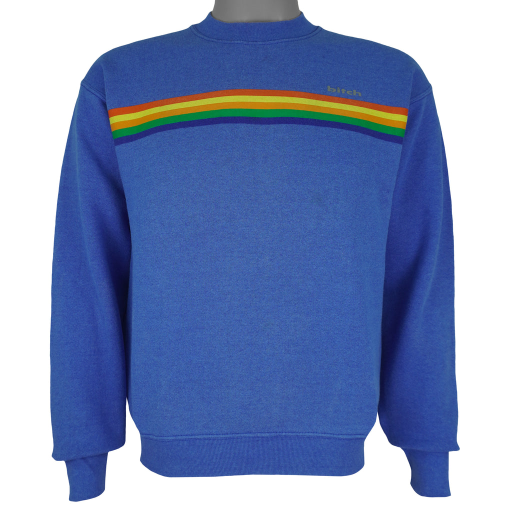 Vintage - Bitch Skateboards Rainbow Crew Neck Sweatshirt 1990s Small Vintage Retro