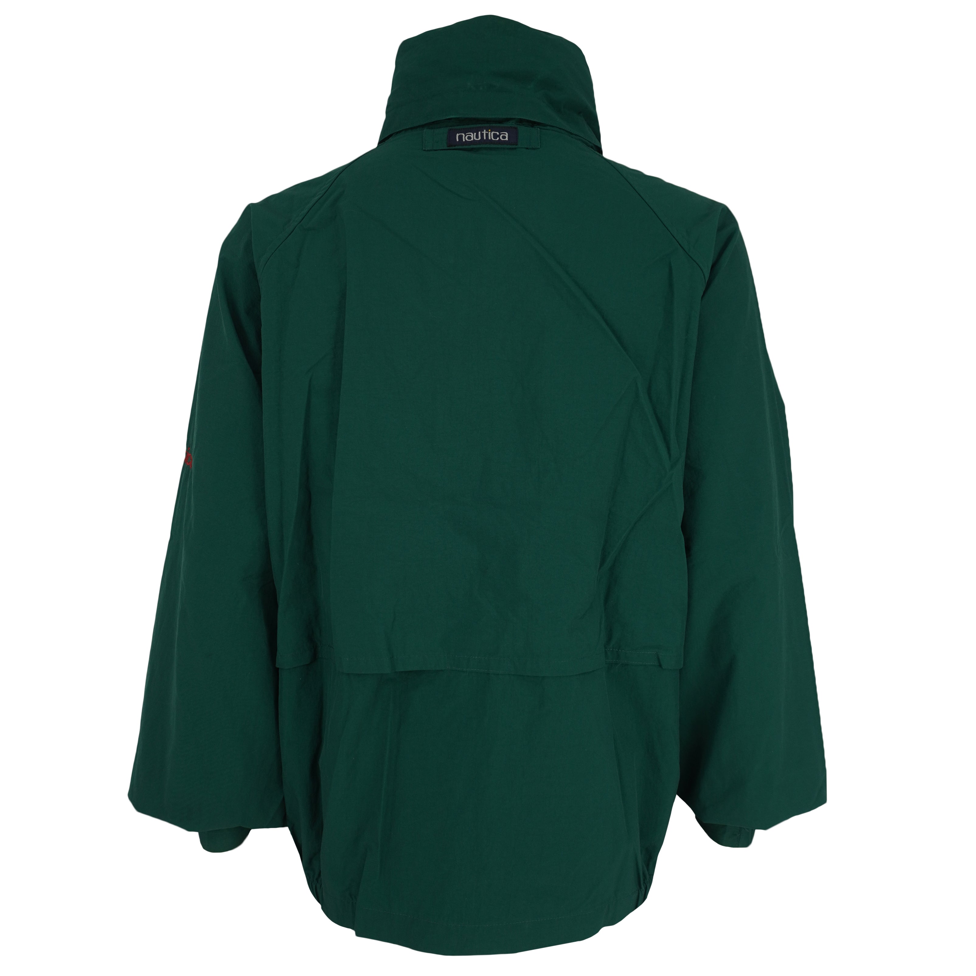 Nautica - Green Zip& Button Up Jacket 1990s X-Large Vintage Retro