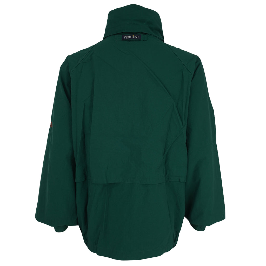 Nautica - Green Zip& Button Up Jacket 1990s X-Large Vintage Retro