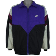 Nike - Purple & Black Colorblock Windbreaker 1990s Large Vintage Retro