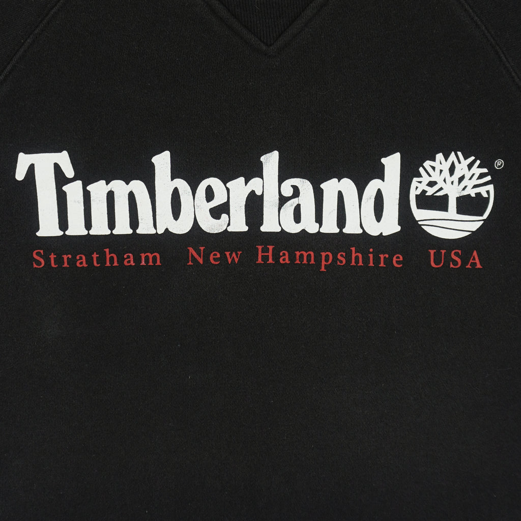 Timberland - Black Spell-Out Crew Neck Sweatshirt 2000s Medium Vintage Retro
